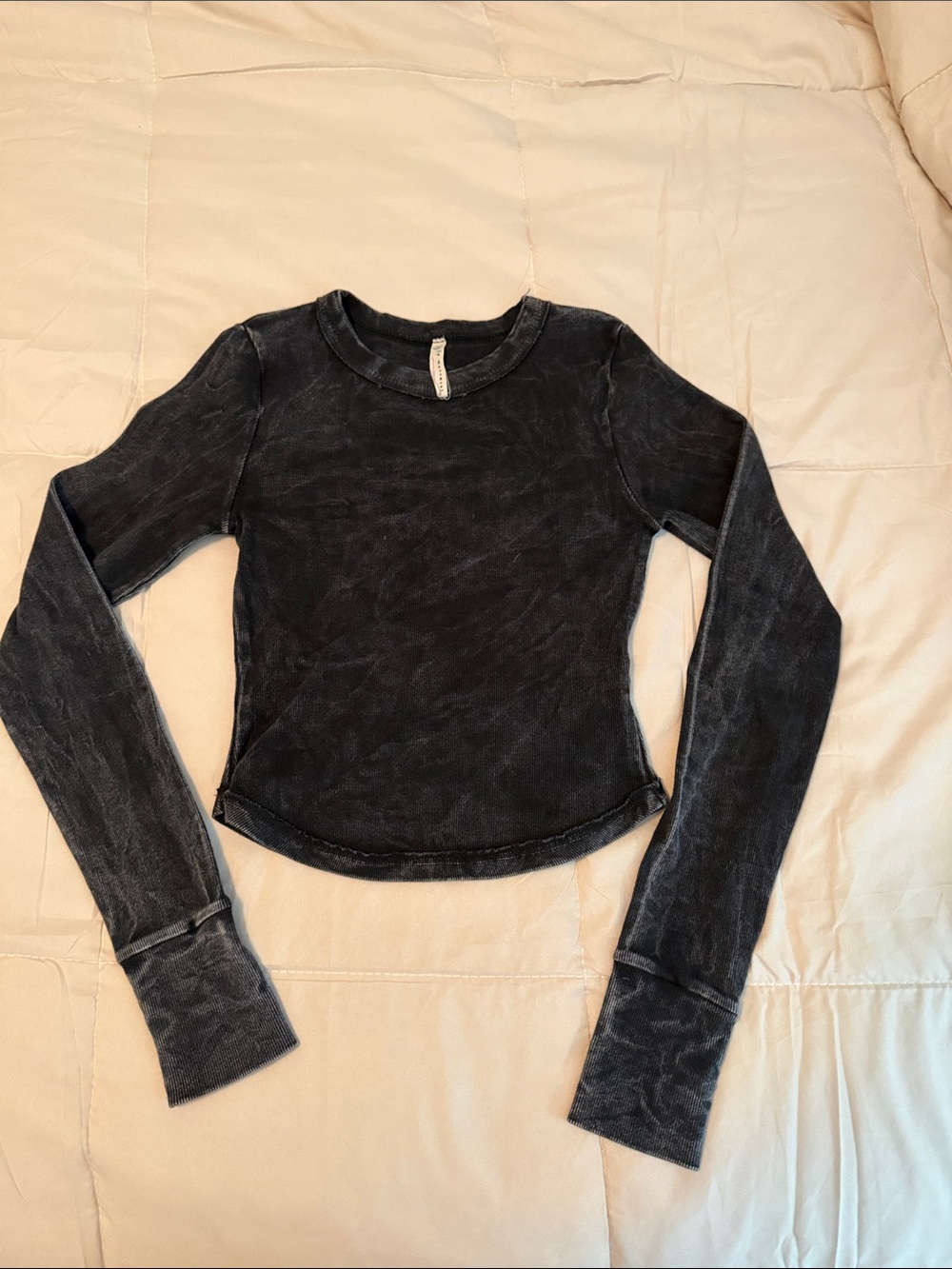FP Movement by Free People Washed Black Long Sleeve Crew S